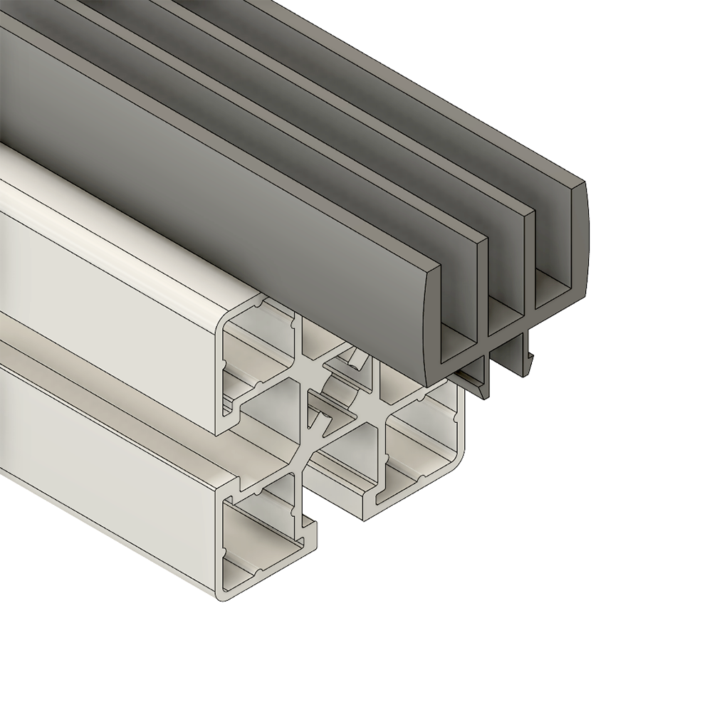 61-270-0 MODULAR SOLUTIONS DOOR PART<br>3 CHANNEL GUIDE PROFILE GRAY, 2M